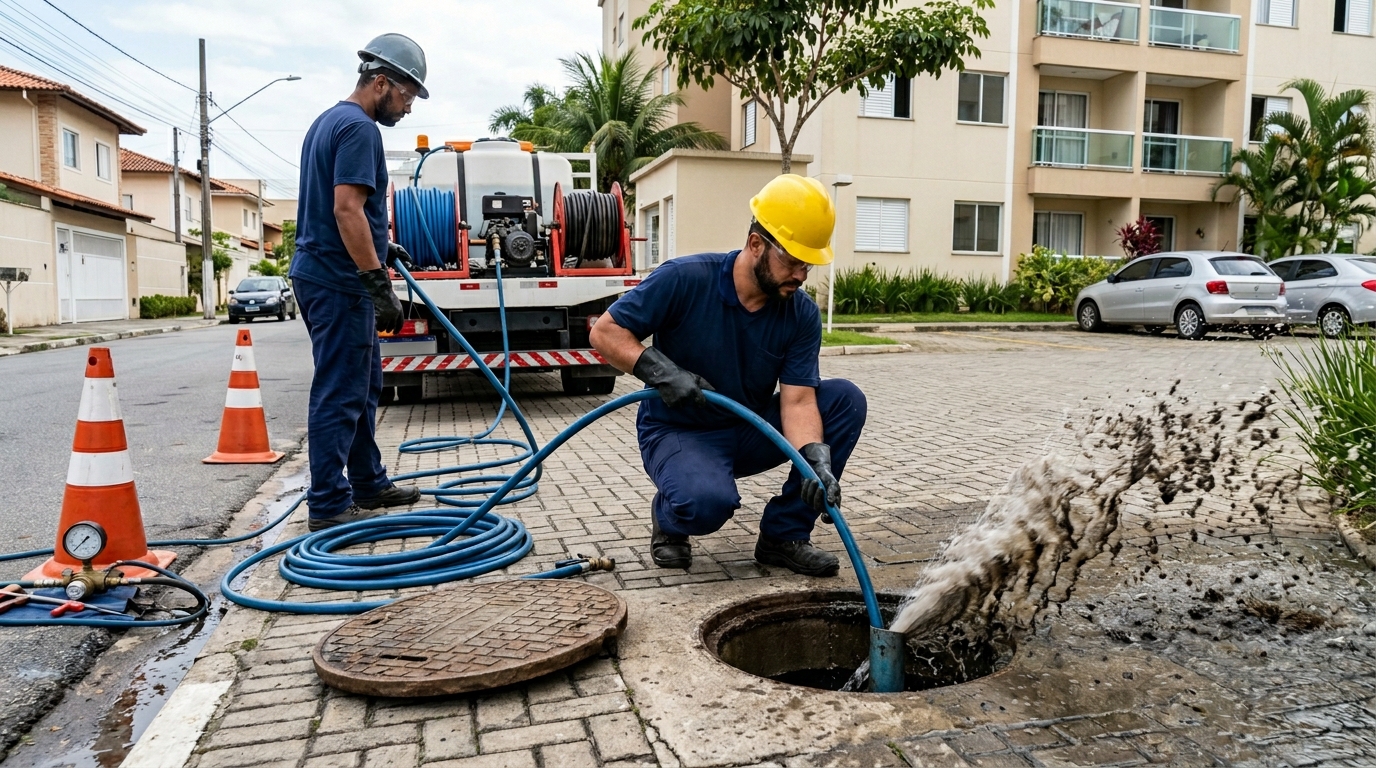 Equipe de hidrojateamento em Maringá-PR